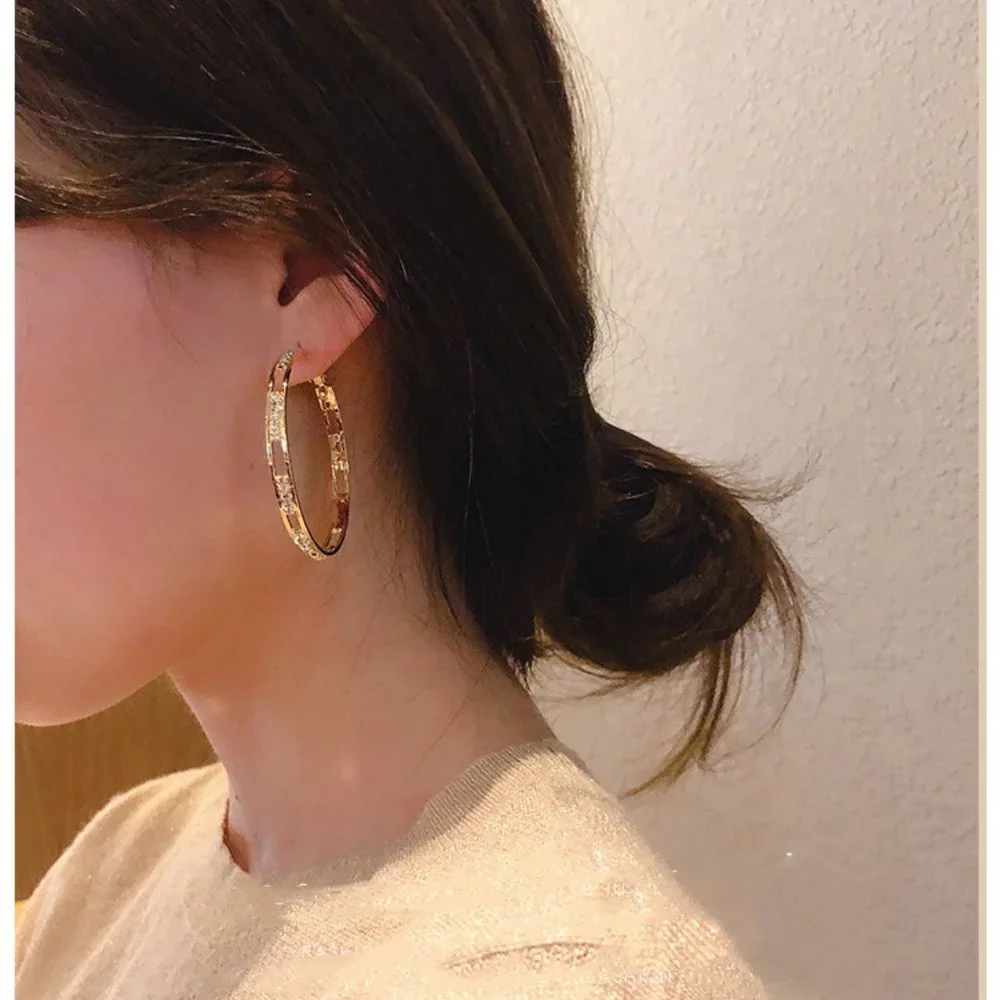 NEW gold plated round hoop earrings - Picture 5 of 7